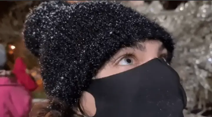 Turista admira a queda da neve em São Joaquim (SC) | Foto: Mycchel Legnaghi/São Joaquim Online