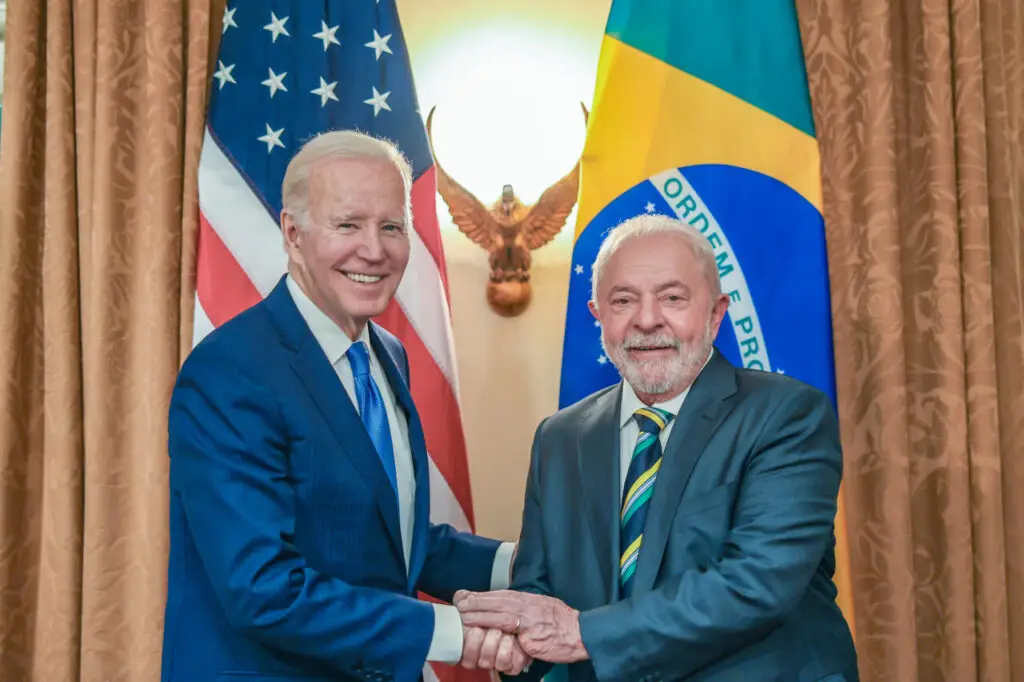 Presidente Luiz Inácio Lula da Silva durante reunião com o Presidente dos Estados Unidos, Joe Biden, em Washington (EUA)