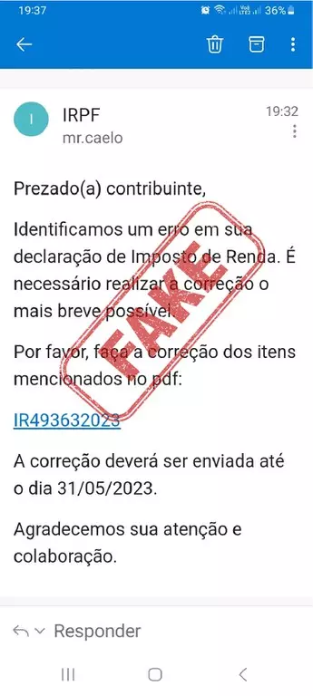 golpe do imposto de renda - receita federal