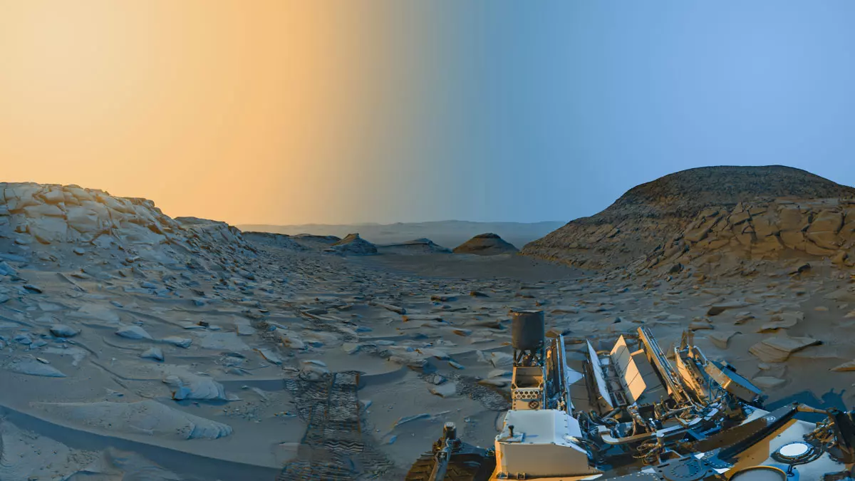 Imagem da paisagem de Marte feita pelo robô da Nasa