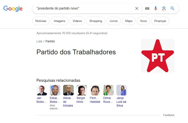 presidente do partido novo - lula - pt - google