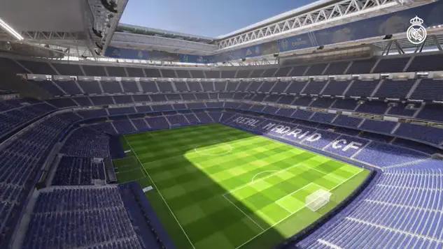 estádio Santiago Bernabéu - dia de jogo de futebol