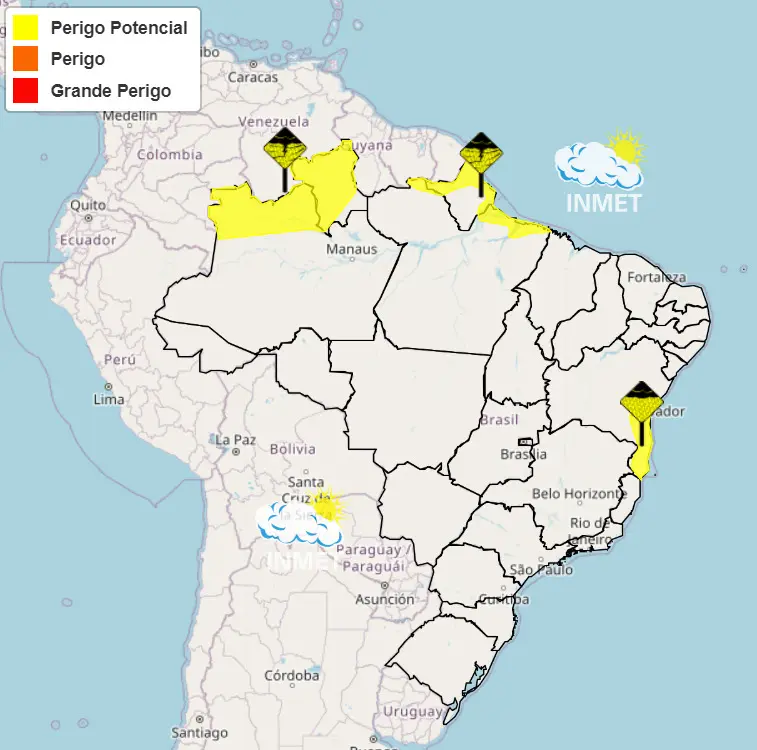 inmet - mapa de alertas - 23/07/2023