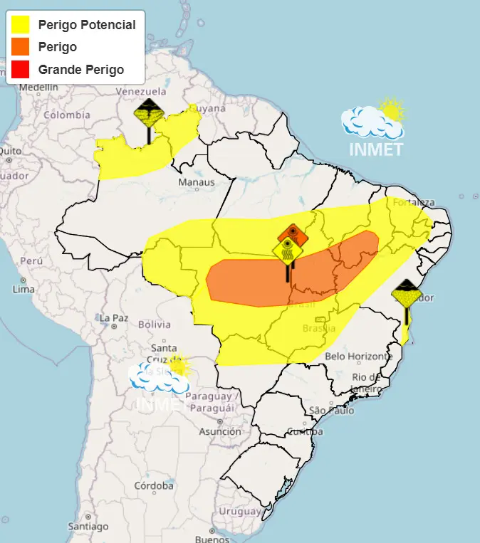 alerta laranja - risco de incêndios florestais por causa da baixa umidade do ar