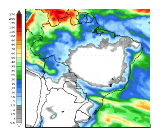 mapa do inmet - previsão - pouca chuva e tempo seco