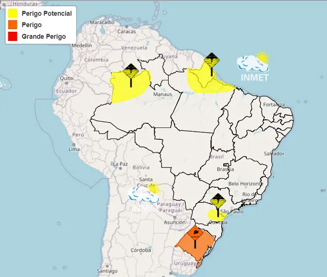 perigo para geada - alerta do inmet