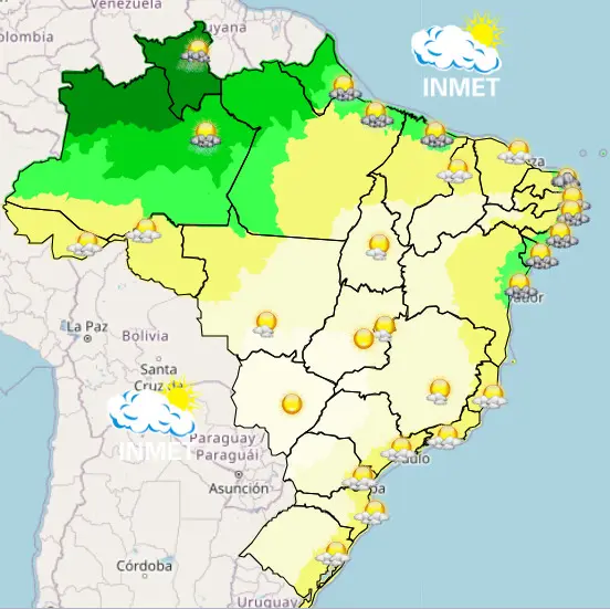 mapa do inmet - 2/8/2023