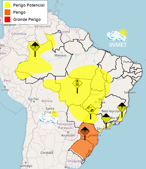 mapa de alertas do inmet - 9/8/2023