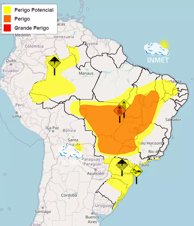 mapa de alertas do inmet - 10/8/2023