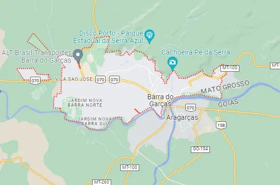 Mapa da Barra dos Garças (MT)