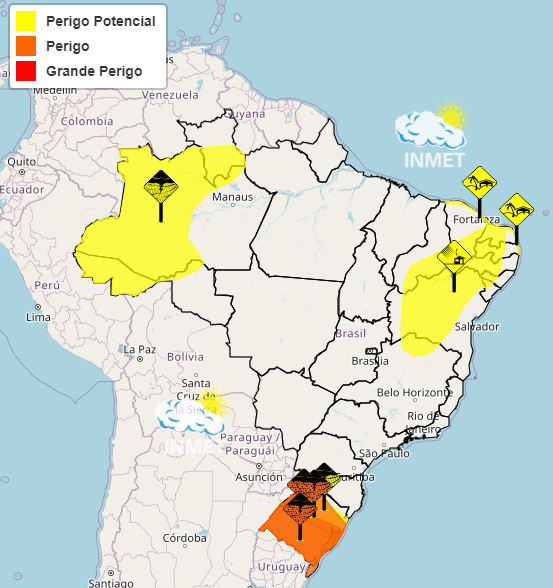 mapa de alertas do inmet - 12/9/2023