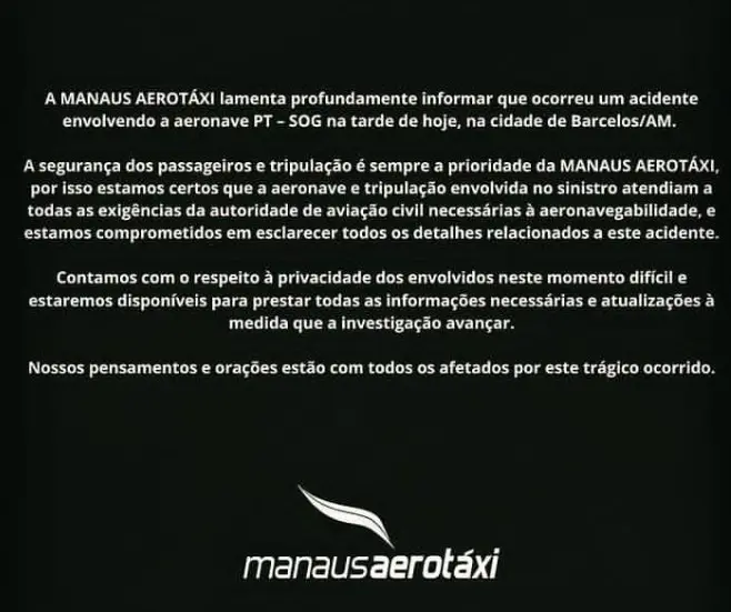 Nota pesar Aerotaxi