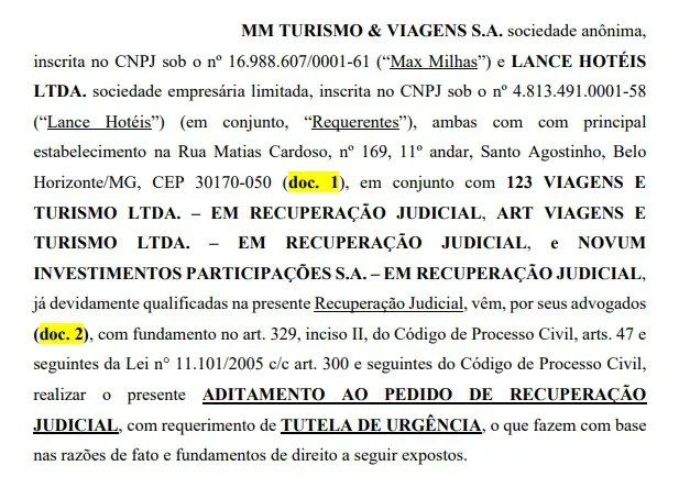 Pedido recuperação Maxmilhas