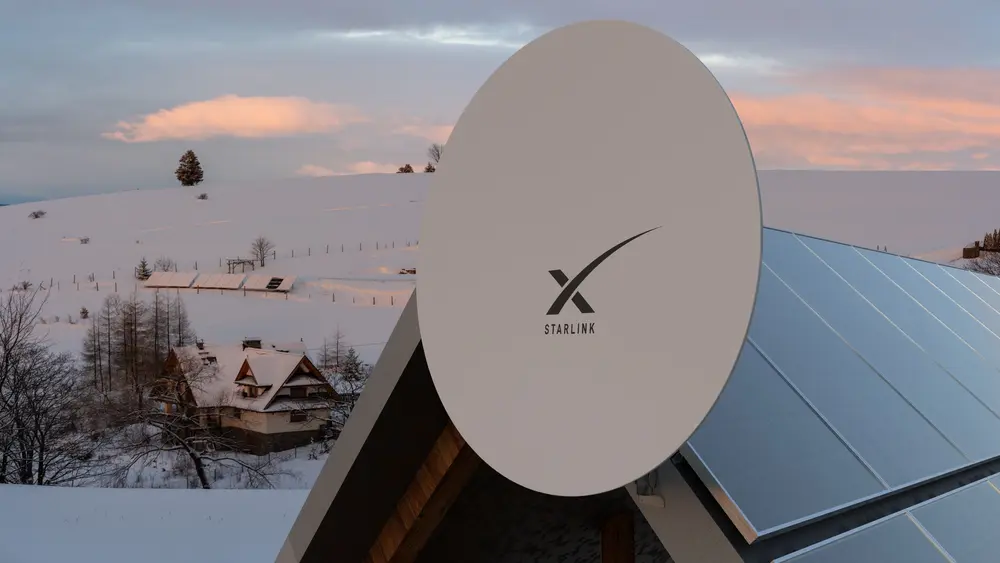 Antena parabólica de internet da Starlink | Foto: Mike Mareen/Shutterstock