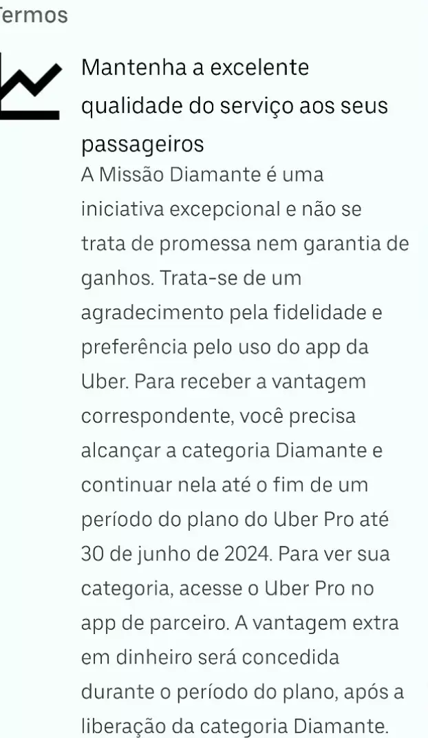 uber diamante promoção