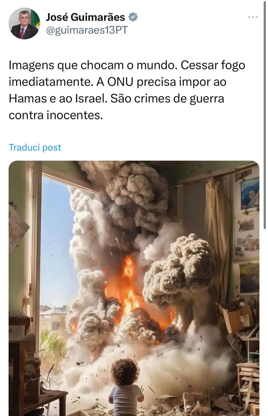 Fake news publicada por José Guimarães (PT-CE), líder na Câmara dos Deputados