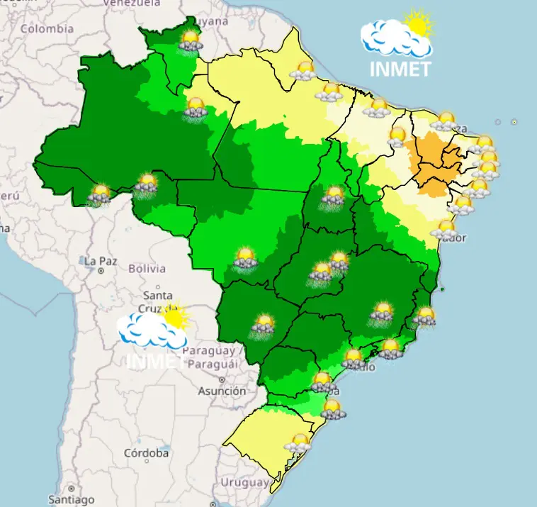 mapa do brasil - inmet - 27-10-2023
