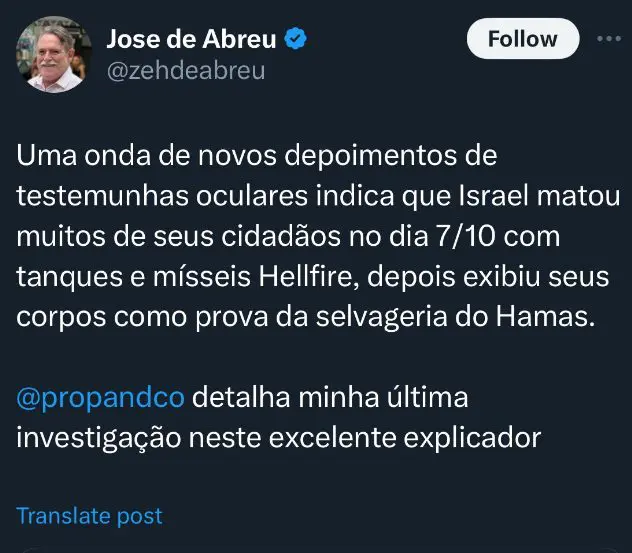Fake News divulgada por José de Abreu