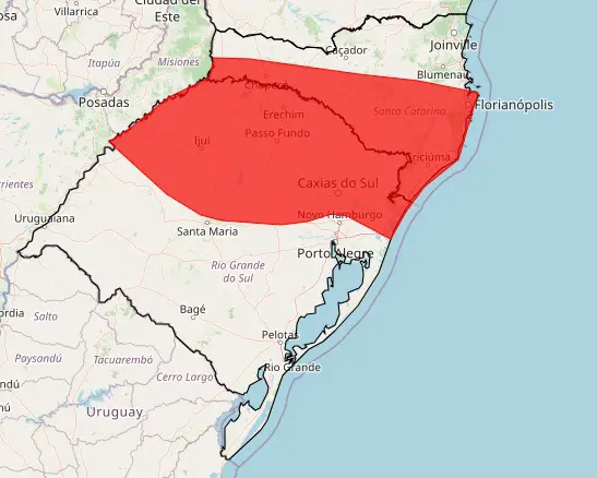 alerta vermelho da região sul - tempestade