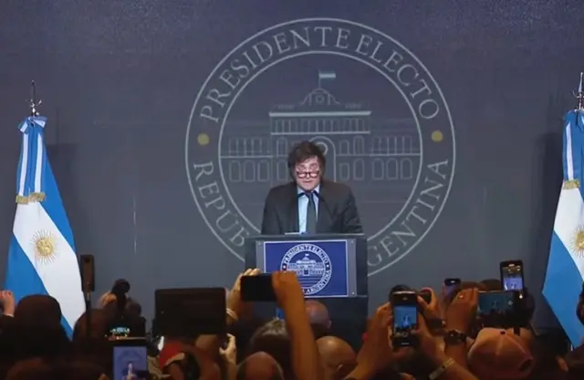 javier milei - presidente eleito da argentina - discurso da vitória