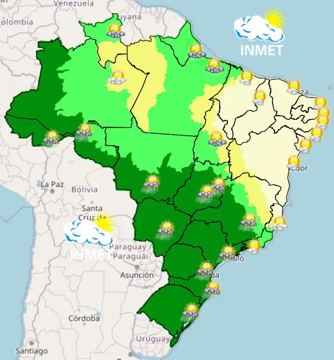 mapa das chuvas