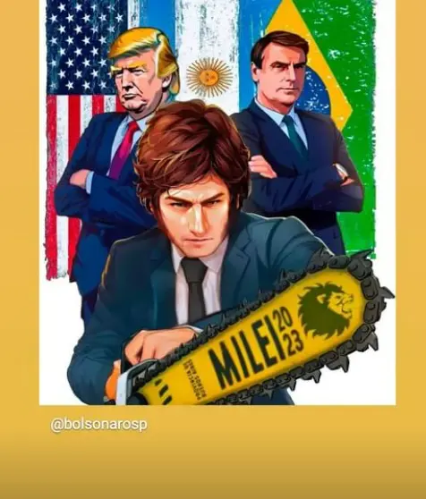 trump - milei - bolsonaro - presidente eleito da argentina