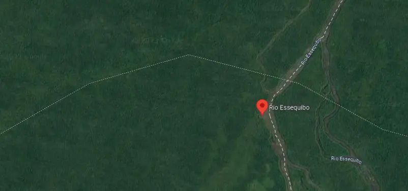 Guiana Venezuela | Parte das águas do Rio Essequibo, território em disputa com a Venezuela, abrigou parte do petróleo encontrado em 2015 | Foto: Divulgação/Google Maps