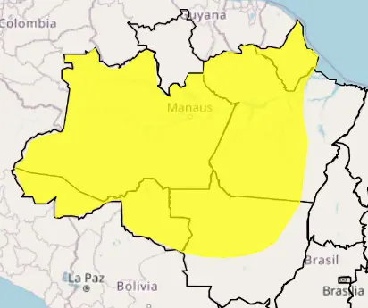 alerta amarelo chuvas norte norte centro-oeste - previsão do tempo
