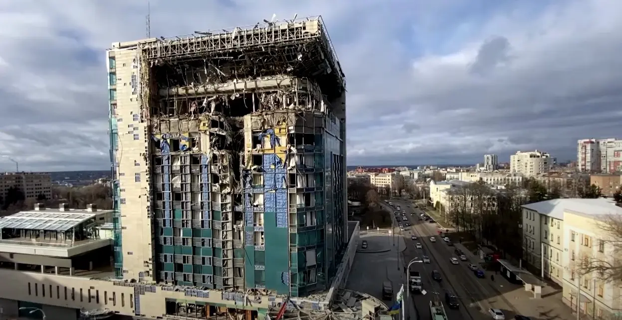 hotel Kharkiv ataque russo Ucrania