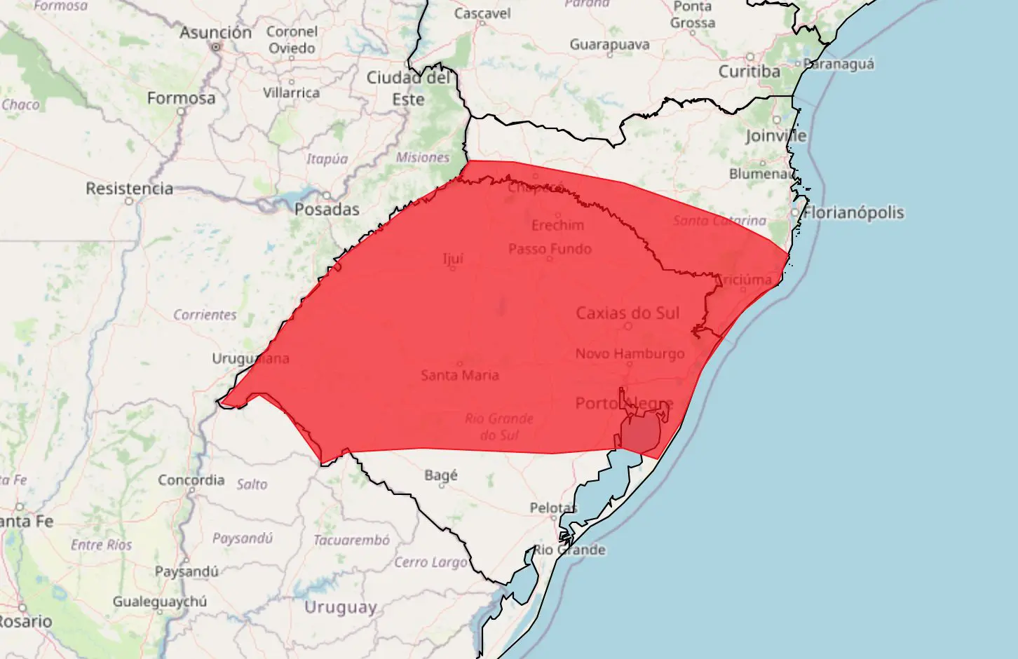 Rio Grande do Sul e Santa Catarina têm alertas de tempestade