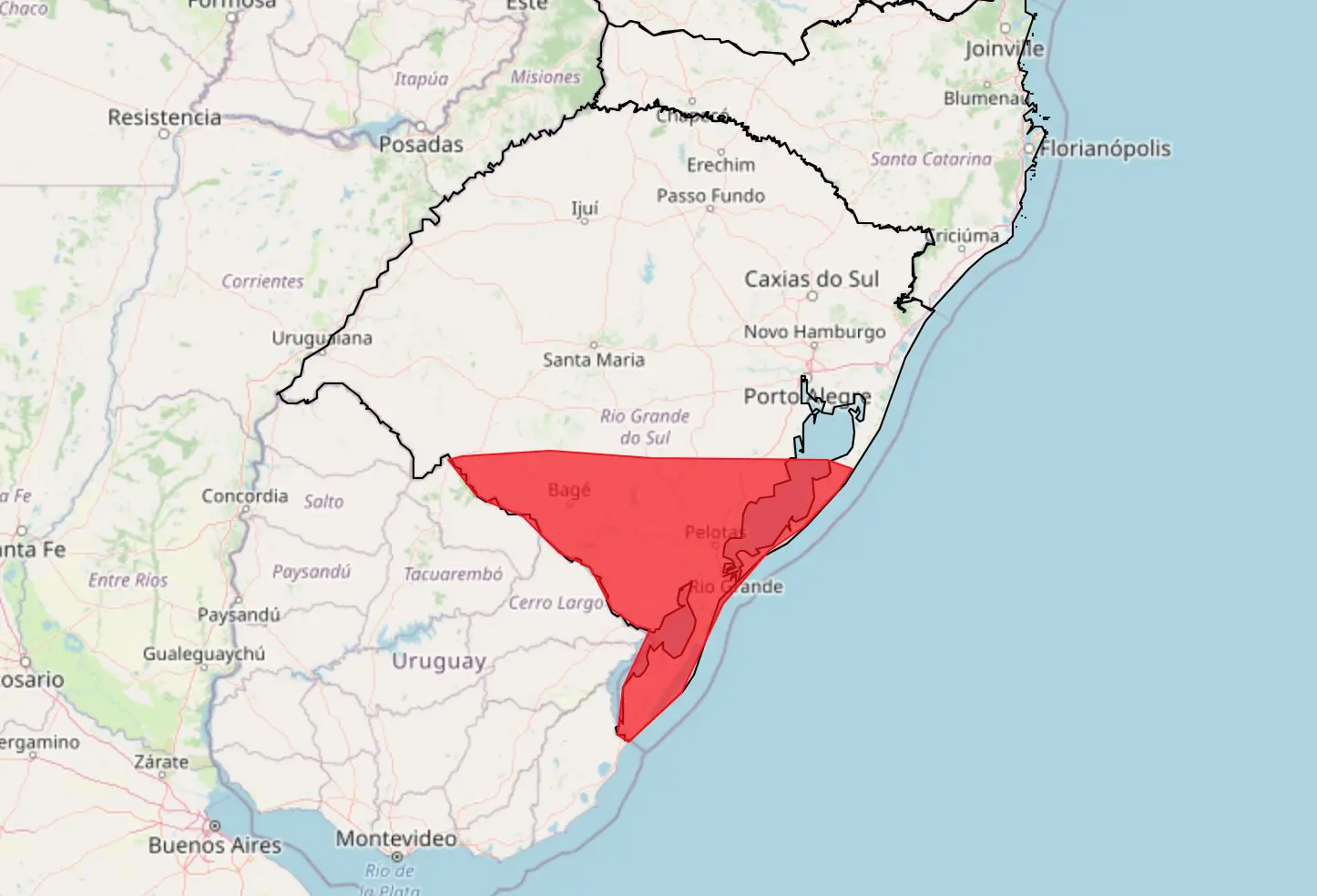 Rio Grande do Sul e Santa Catarina têm alertas de tempestade