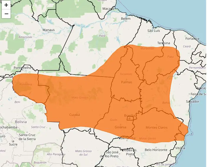 brasil alerta chuva | Há risco de corte de energia elétrica, queda de galhos de árvores, alagamentos e de descargas elétricas | Foto: Divulgação/Inmet