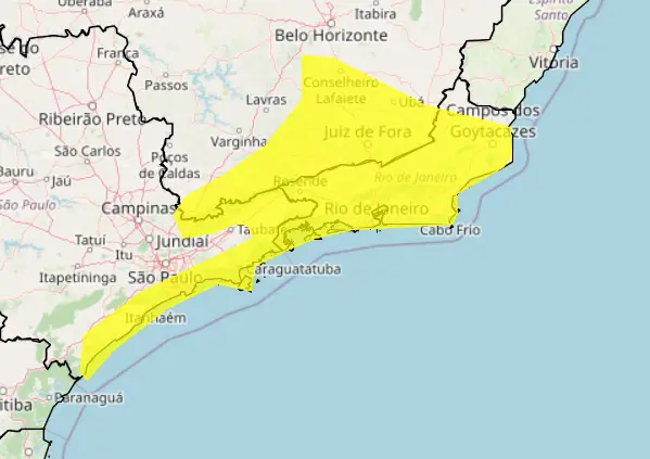 acumulado de chuva - sudeste