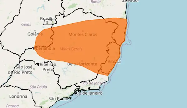 alertas de chuva - laranja