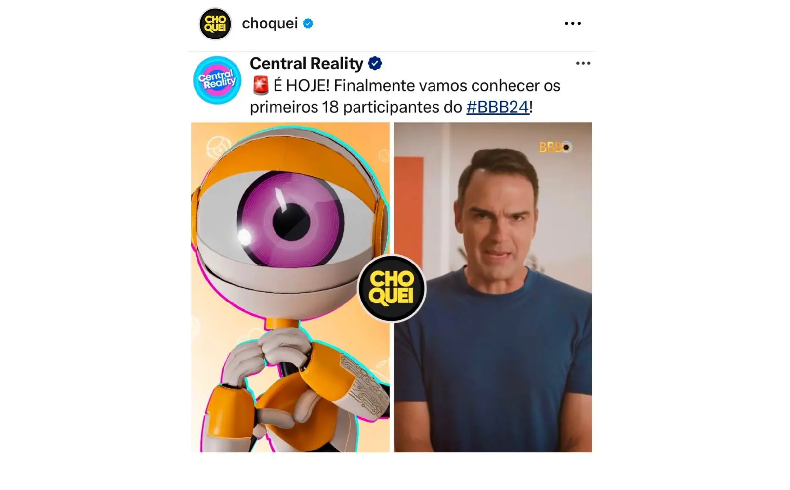 Choquei volta a postar nas redes sociais