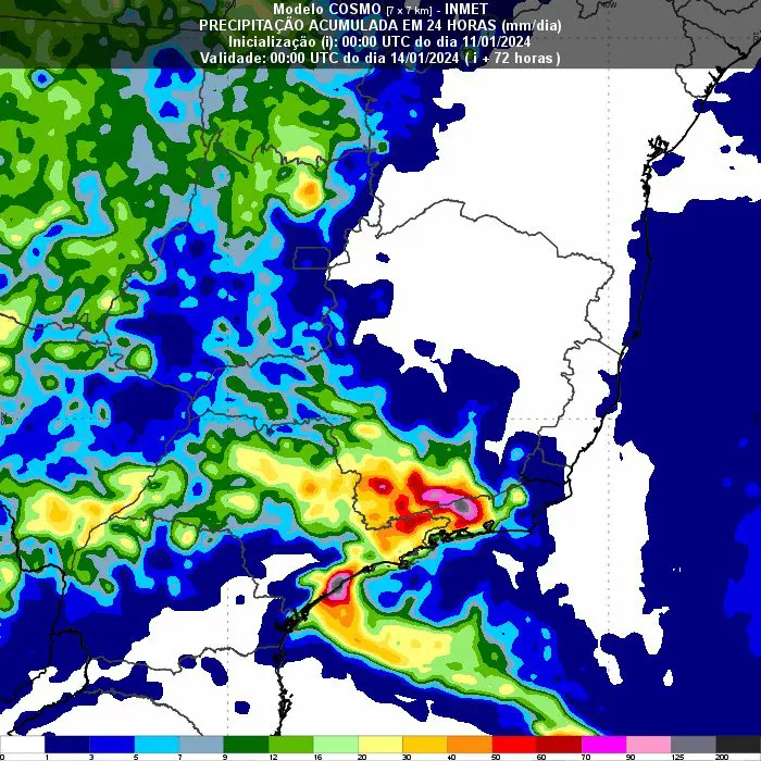 Mapa chuva Inmet