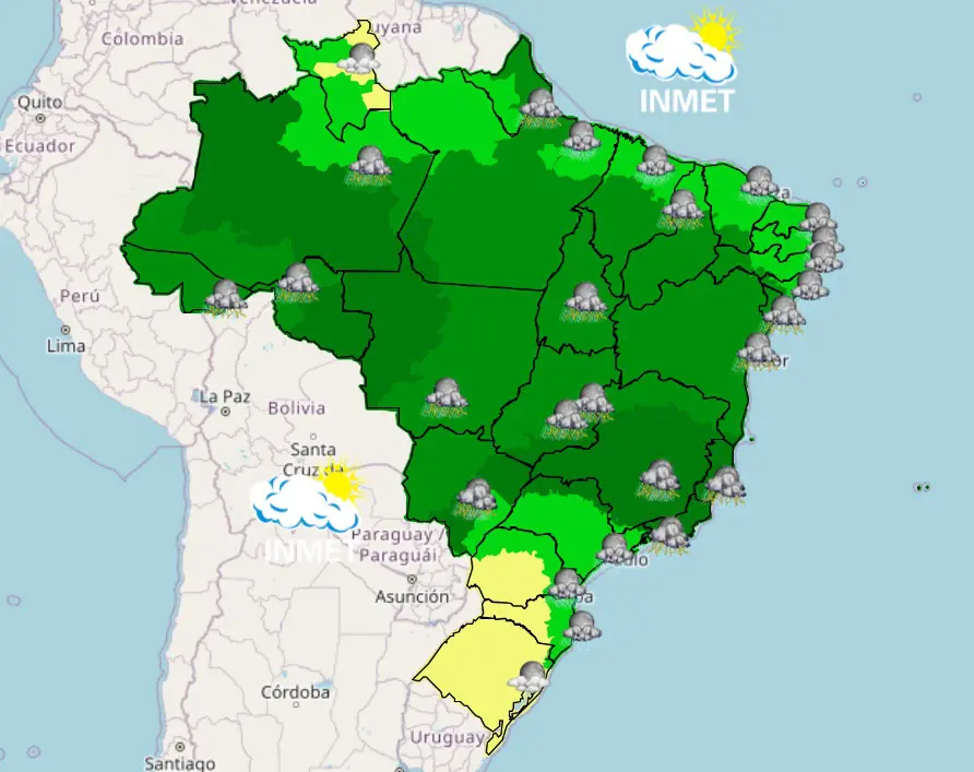 previsão do tempo - chuva noite