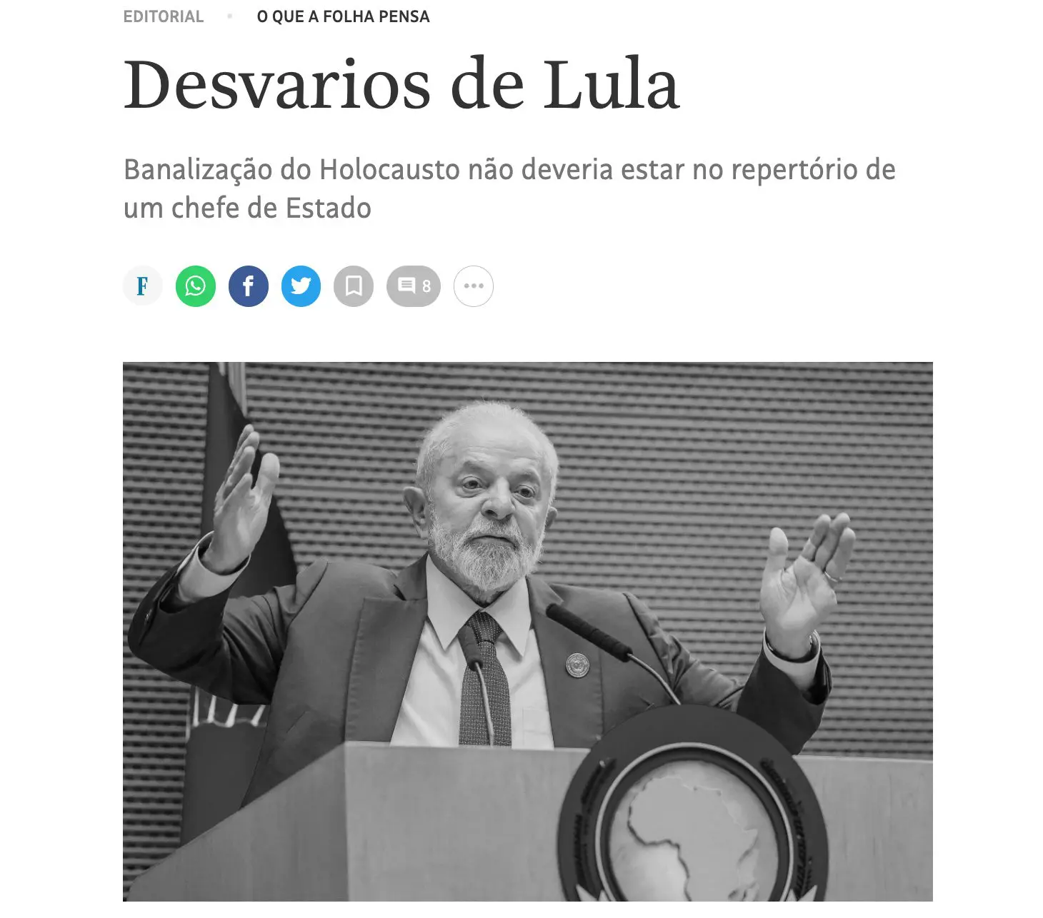 Folha e Estadão criticam Lula