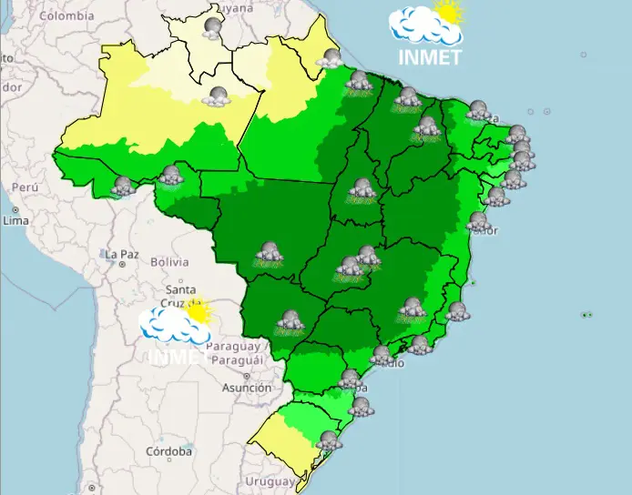 mapa da noite - previsão do tempo - 23022024