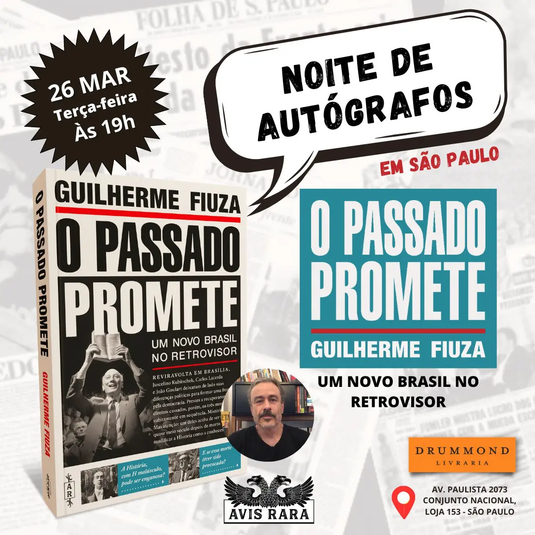 Lançamento do novo livro de Guilherme Fiuza será na Avenida Paulista, em São Paulo, em 26 de março, às 19 horas | Foto: Divulgação