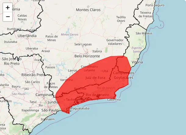 alerta vermelho inmet sudeste