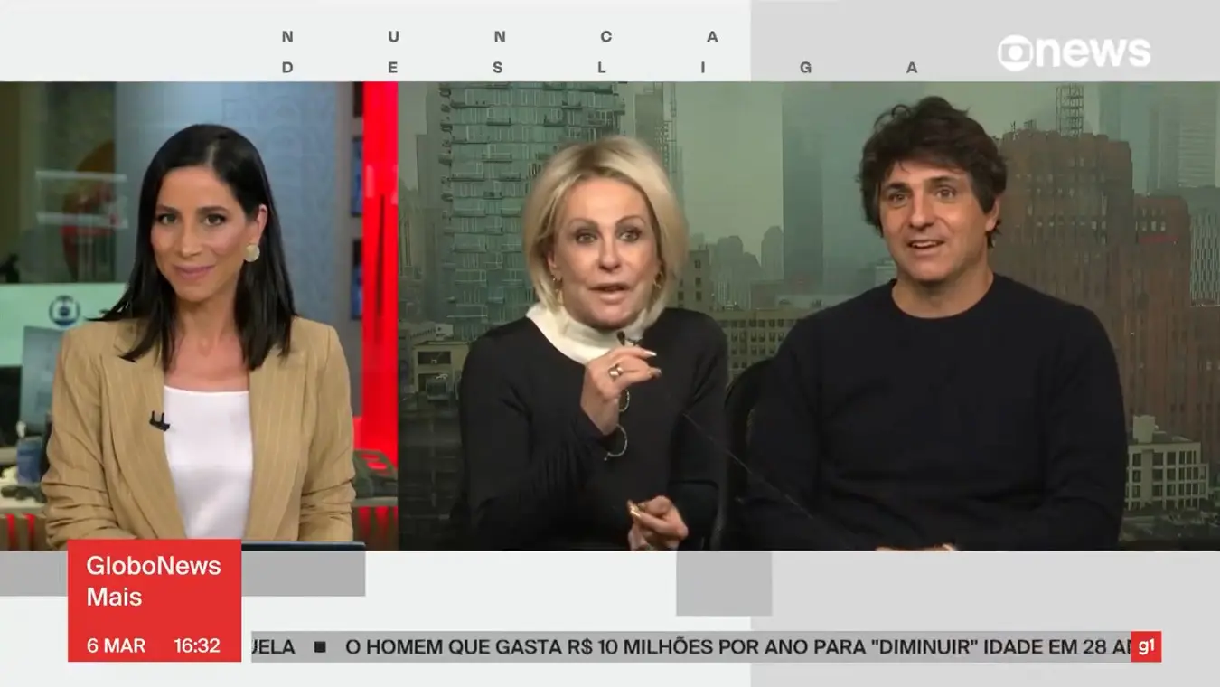 Foto de Júlia Duailibi, Ana Maria Braga e Guga Chacra