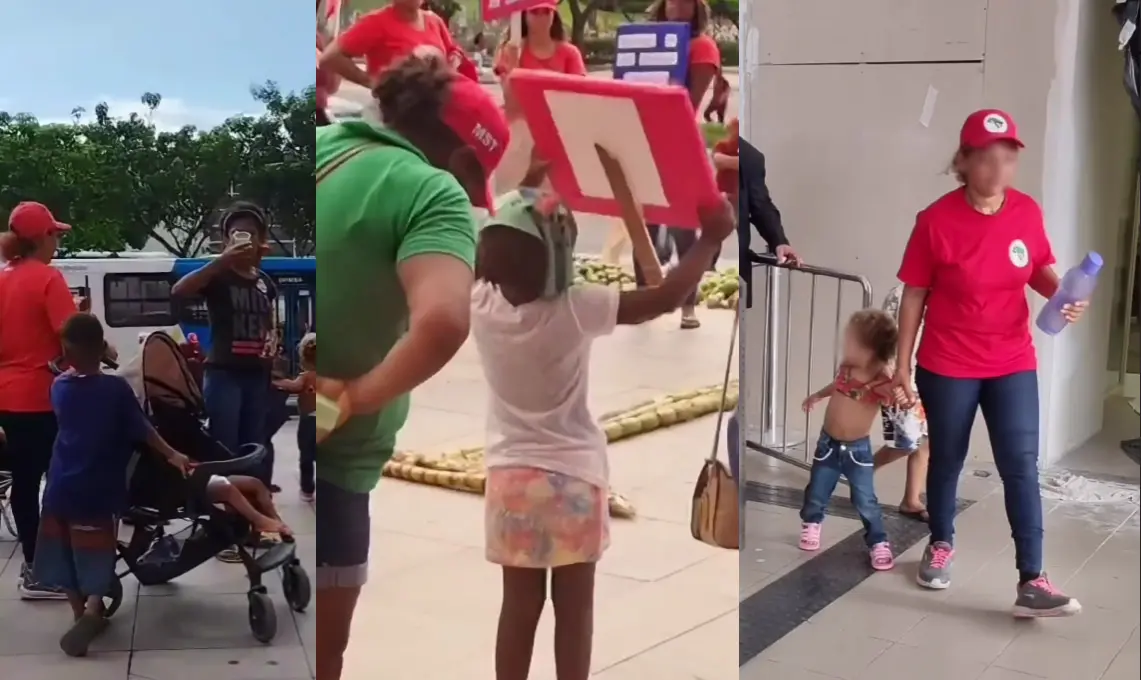 Crianças em protesto do MST
