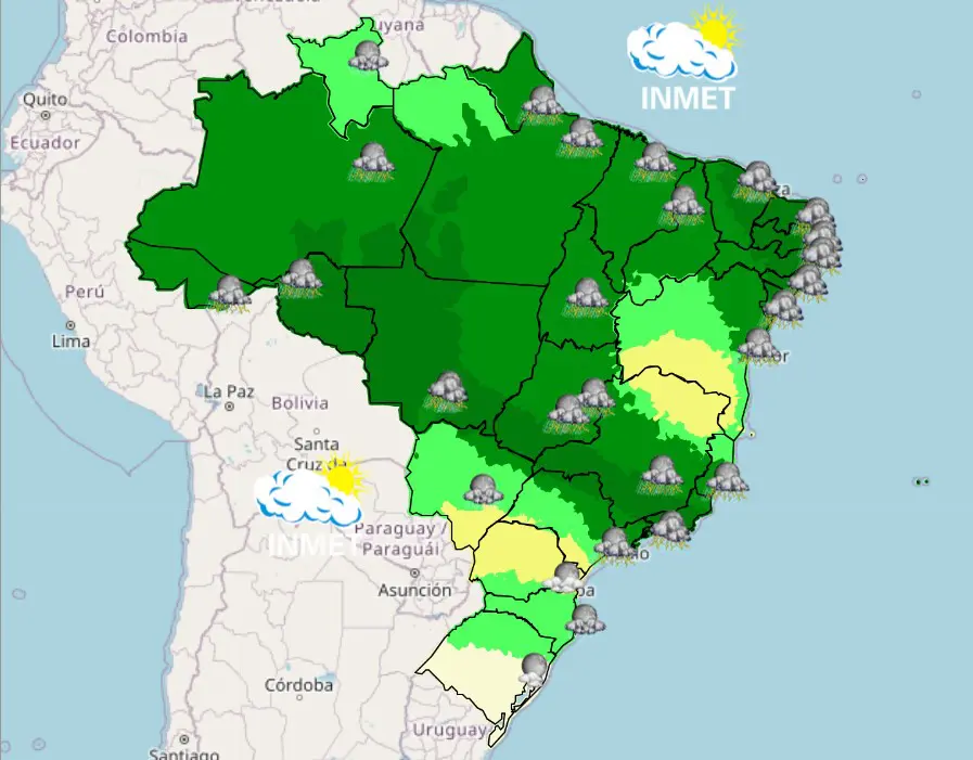 previsão do tempo com chuva - 28032024 - noite