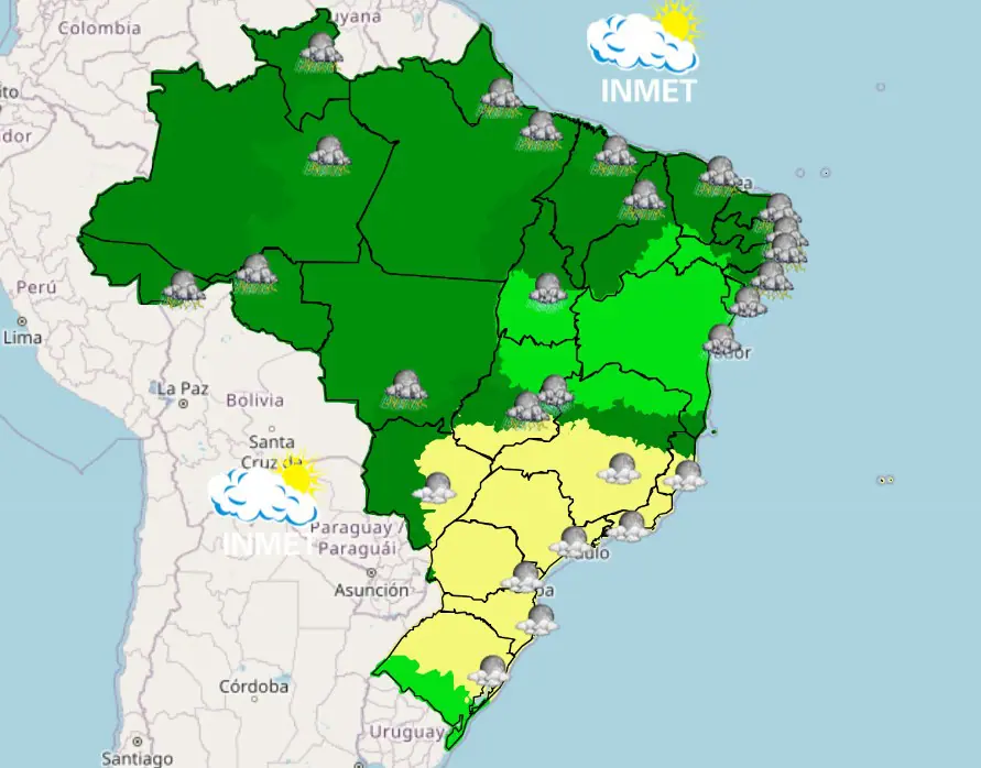 previsão do tempo com chuva para o domingo de páscoa - 31032024 - noite