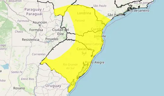 tempestade - alerta amarelo