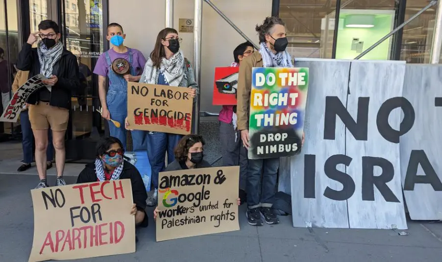 Manifestantes pró-palestina em Nova York