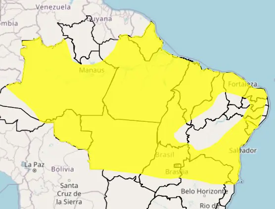 previsão do tempo com alertas de chuvas intensas - brasil - 05042024