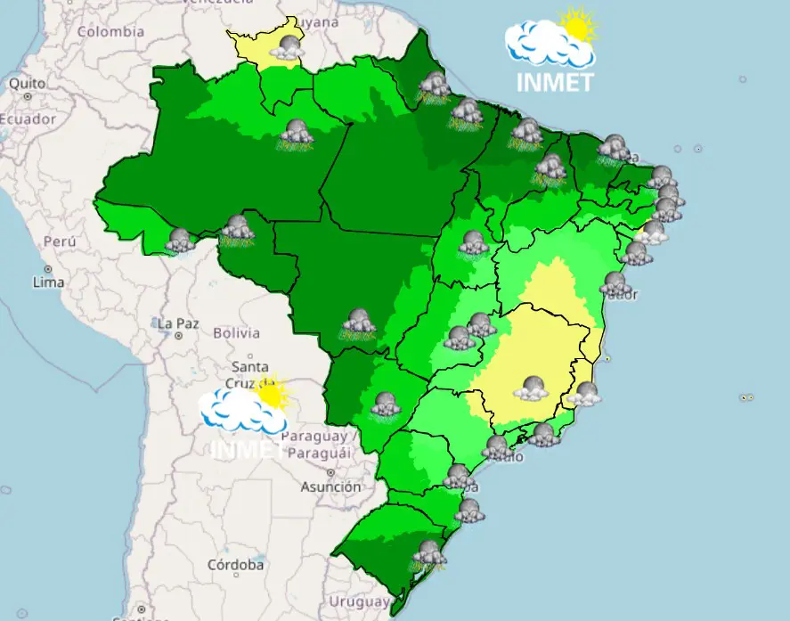 previsão do tempo com chuva - 12042024 - noite