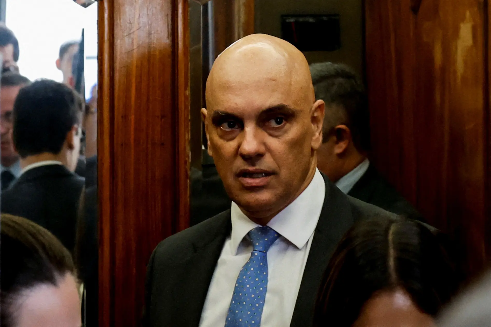 O ministro Alexandre de Moraes, durante um evento na Universidade de São Paulo - 11/4/2024 | Foto: Jorge Silva/Reuters